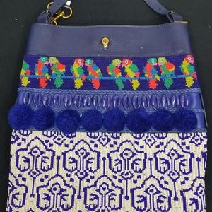 New Tory Burch purse Beaded Parrot Tote sea shell